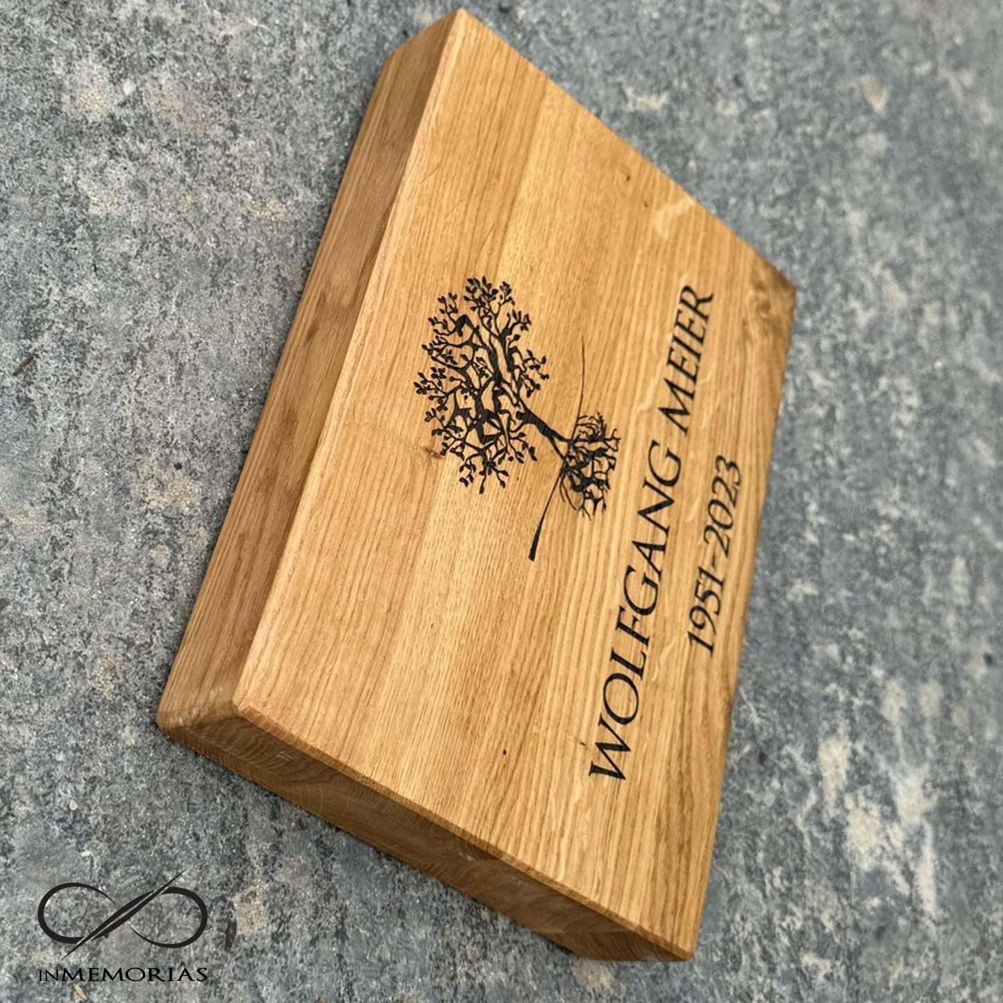 Gedenkplatte, Grabplatte, Schriftplatte aus massiver Eiche 062