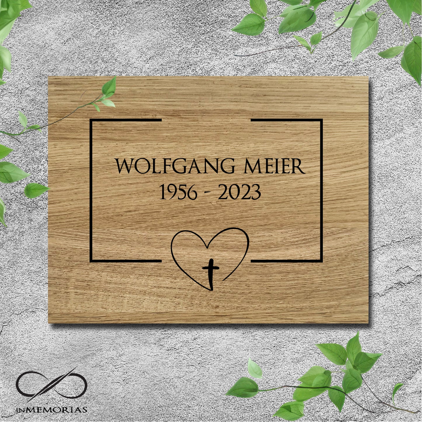 Gedenkplatte, Grabplatte, Schriftplatte aus massiver Eiche 050