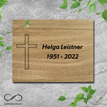 Gedenkplatte, Grabplatte, Schriftplatte aus massiver Eiche 055